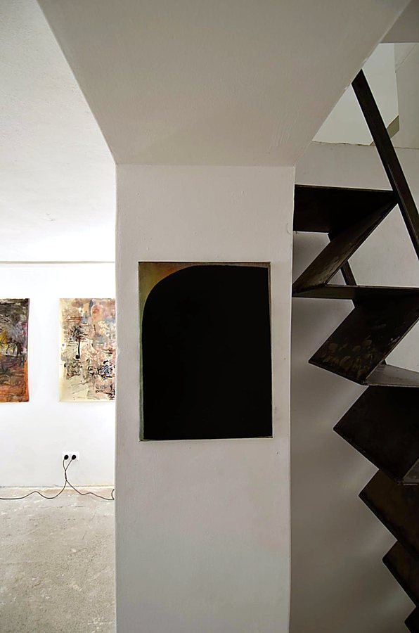 Die Treppe zum oberen Raum, gebaut von Andreas Peiffer