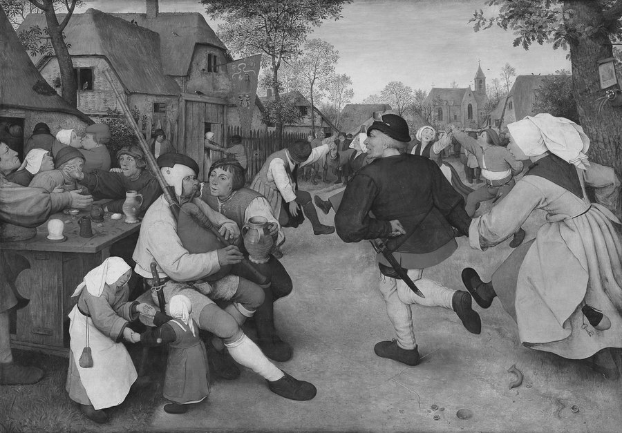 Pieter Bruegel der Ältere: Der Bauerntanz, um 1568, Öl auf Holz, Kunsthistorisches Museum, Wien