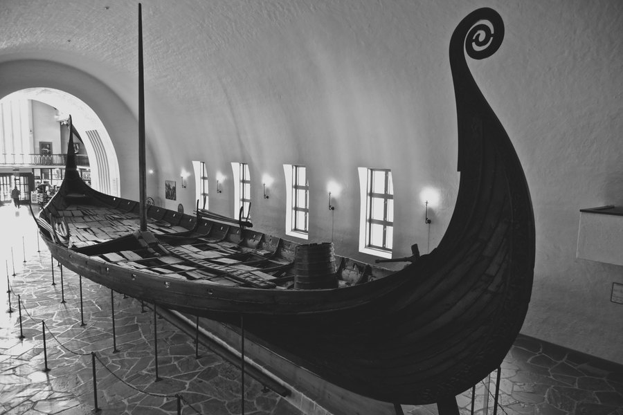 Das Osebergschiff, um 820, Wikingerschiffsmuseum Oslo