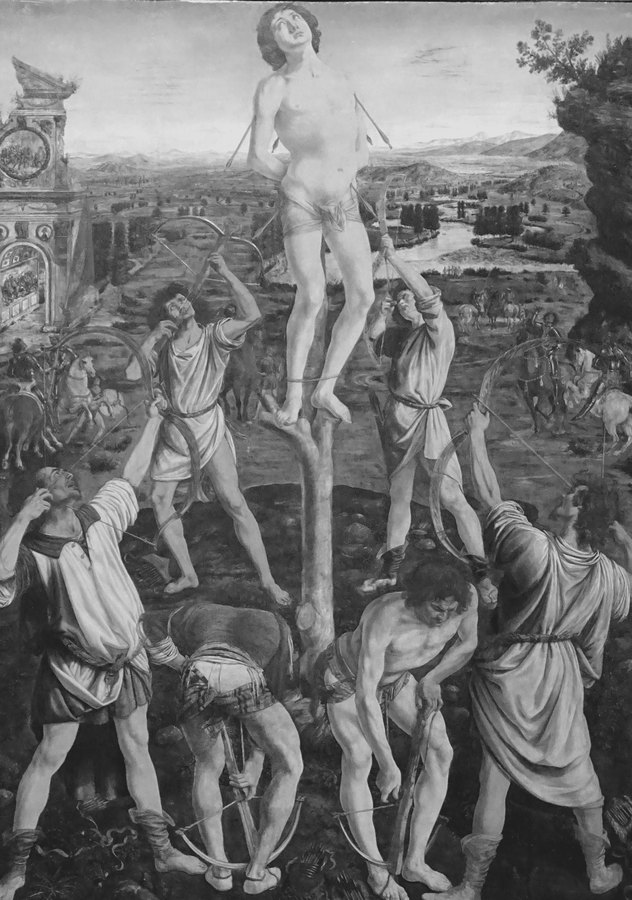 Antonio und Piero del Pollaiuolo: Das Martyrium des heiligen Sebastian, 1475, National Gallery, London