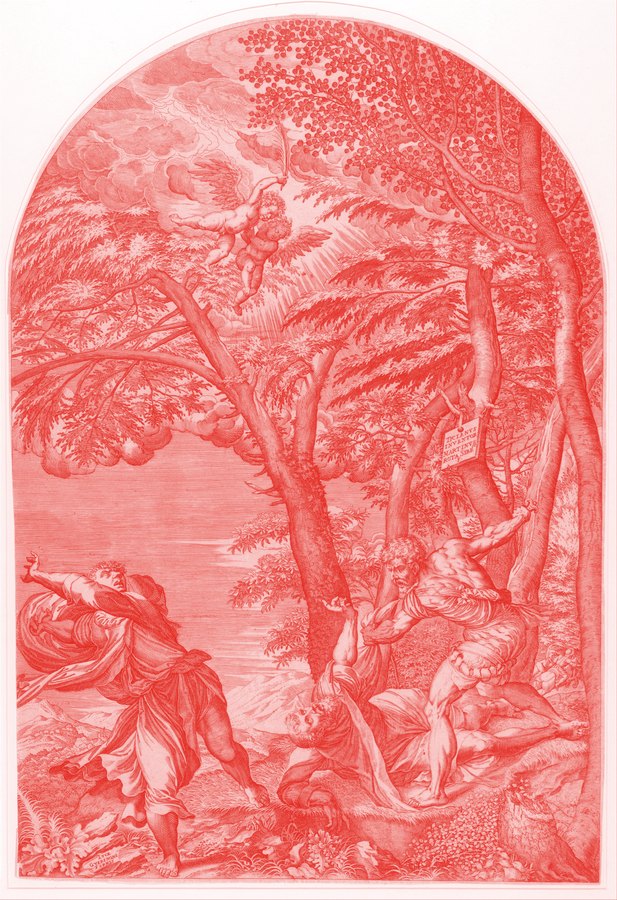 Martino Rota nach Tizian: Das Martyrium des heiligen Petrus Martyr, um 1560, Kupferstich, Metropolitan Museum of Art, New York