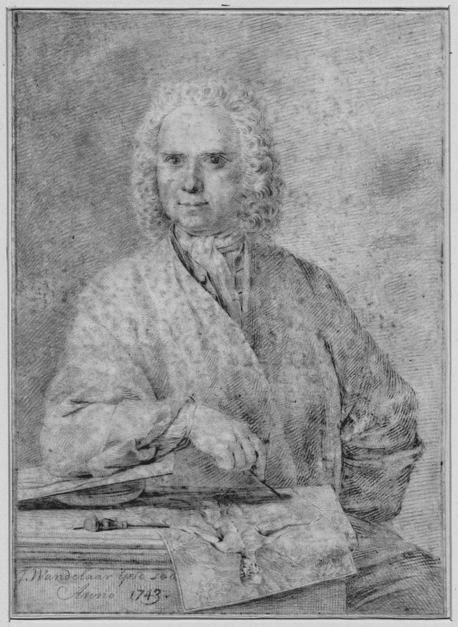 Jan Wandelaar: Selbstporträt, 1743, Zeichnung, Rijksmuseum Amsterdam