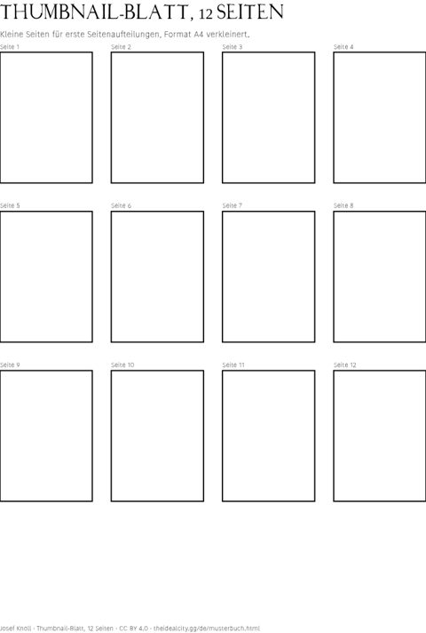 Vorschau: Thumbnail-Blatt, 12 Seiten